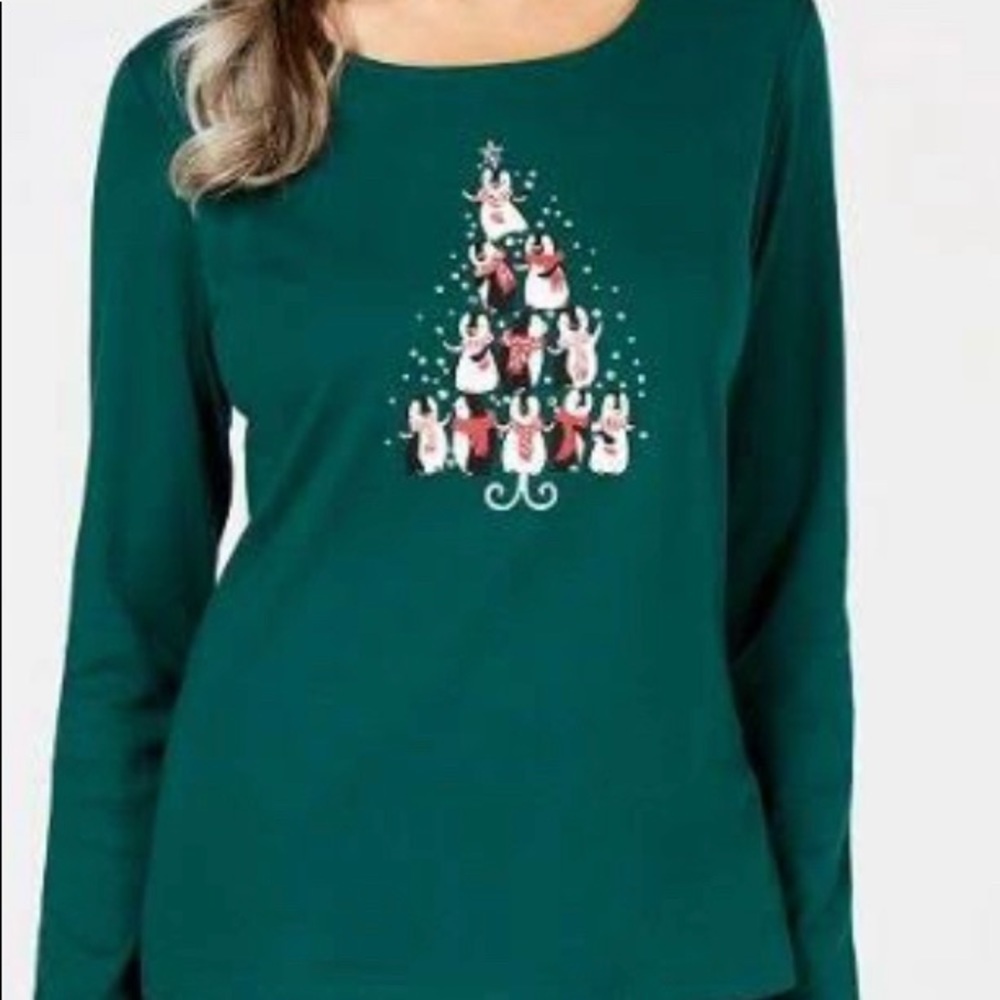 Karen Scott Penguin‎ Tree Graphic Top